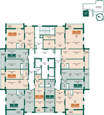 
  Продается 4-комн. квартира 125.9 м², в ЖК Камчатка, корпус 6/1. Фото 1.