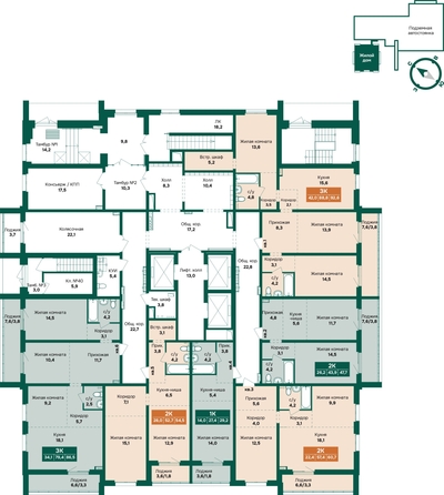 
  Продается 3-комн. квартира 86.5 м², в ЖК Камчатка, корпус 6/1. Фото 1.