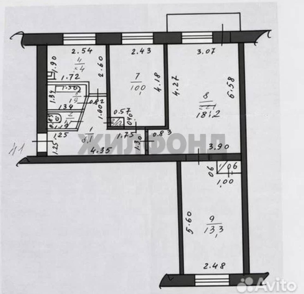 
  Продается 3-комн. квартира 58.8 м². Фото 18.