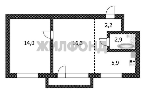 
  Продается 2-комн. квартира 41.7 м². Фото 12.