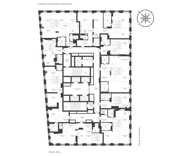 
  Продается 4-комн. квартира 122.9 м², в ЖК Барнаул. Фото 1.