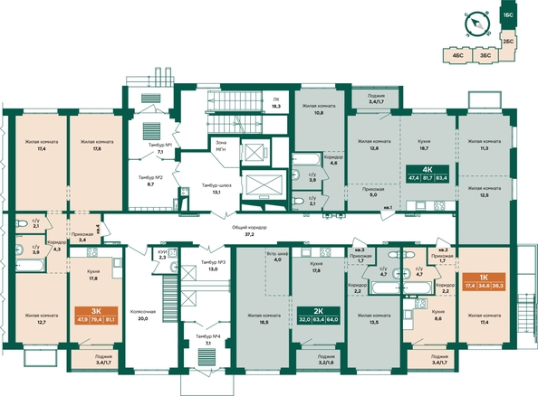 
  Продается 1-комн. квартира 36.3 м², в ЖК Камчатка, корпус 4. Фото 1.