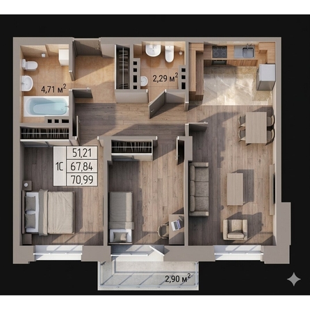 
  Продается студия 69.1 м², в ЖК Олимп . Фото 1.