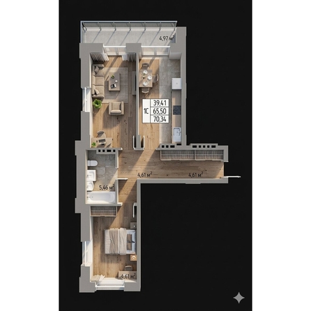 
  Продается студия 67.2 м², в ЖК Олимп . Фото 1.