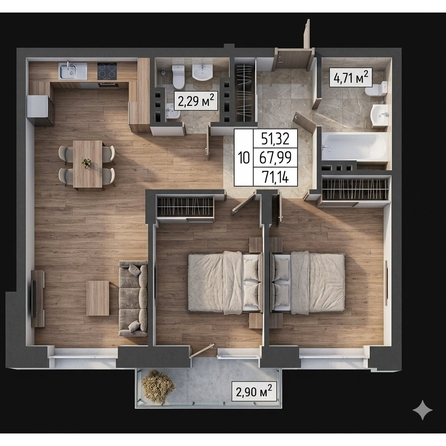 
  Продается студия 69.2 м², в ЖК Олимп . Фото 1.