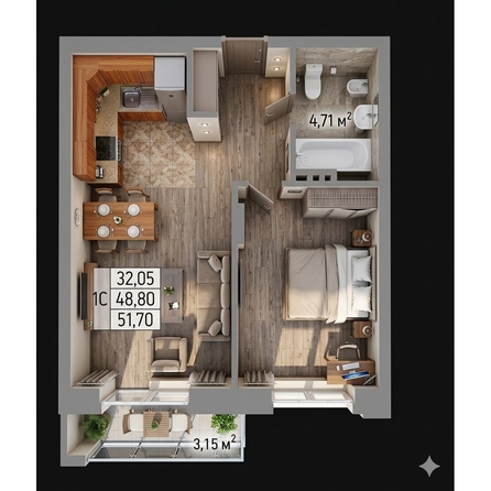 
  Продается студия 49.9 м², в ЖК Олимп . Фото 1.