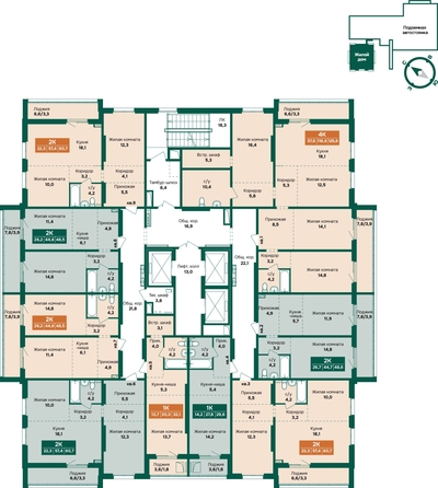 
  Продается 2-комн. квартира 48.6 м², в ЖК Камчатка, корпус 6/1. Фото 1.