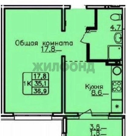 
  Продается 1-комн. квартира 36.9 м², в ЖК Лапландия, дом 3. Фото 8.