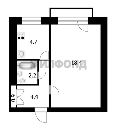 
  Продается 1-комн. квартира 30.6 м². Фото 10.