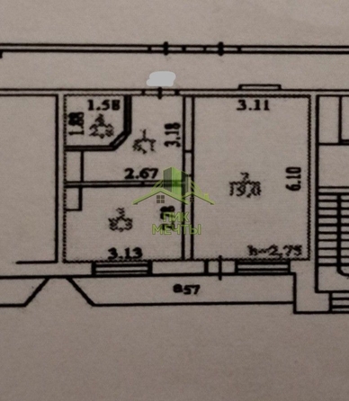 
   Продам 1-комнатную, 36.2 м², Ключевская ул, 60А/2

. Фото 1.