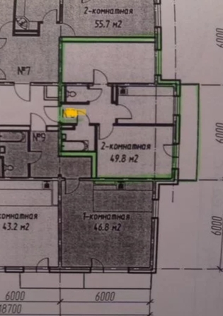 
   Продам 2-комнатную, 49.8 м², Боевая ул, 9А

. Фото 1.