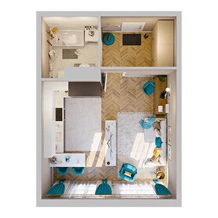 
  Продается 1-комн. квартира 34.93 м², в ЖК Клубный дом РиверАнг. Фото 2.