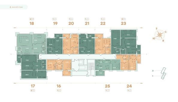 
   Продам 2-комнатную, 78.84 м², Фамилия, дом 1

. Фото 13.