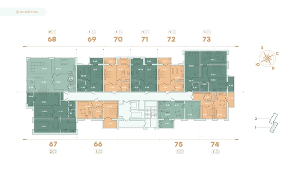 
   Продам 2-комнатную, 76.39 м², Фамилия, дом 1

. Фото 32.