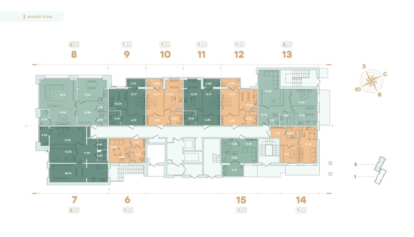 
   Продам 2-комнатную, 78.15 м², Фамилия, дом 2

. Фото 13.