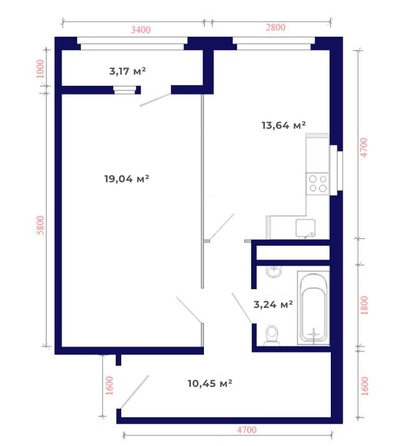 
   Продам 1-комнатную, 49.54 м², Юго-Западный, дом 17

. Фото 8.