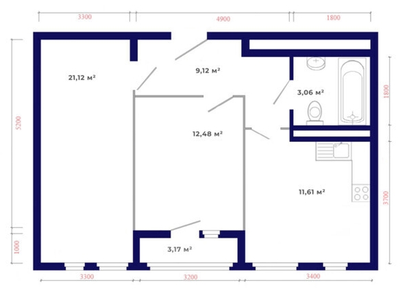 
   Продам 2-комнатную, 60.56 м², Юго-Западный, дом 17

. Фото 4.