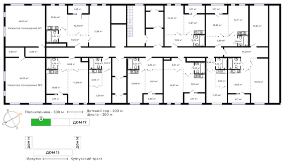 
   Продам 2-комнатную, 61.61 м², Юго-Западный, дом 17

. Фото 11.