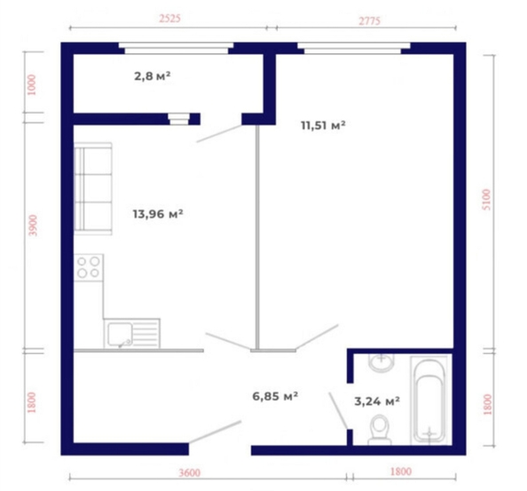
  Продается 1-комн. квартира, 38.36 м², ЖК Юго-Западный, дом 17
. Фото 5.