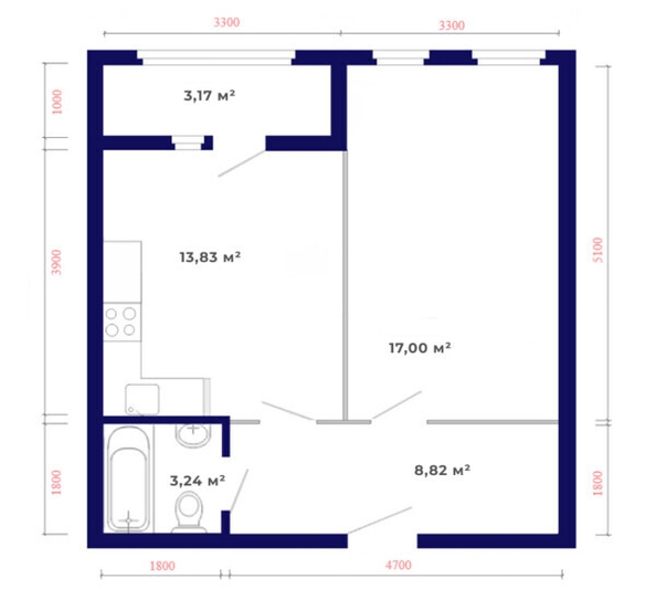 
   Продам 1-комнатную, 46.06 м², Юго-Западный, дом 17

. Фото 6.