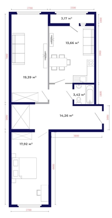 
   Продам 2-комнатную, 71.82 м², Юго-Западный, дом 17

. Фото 1.