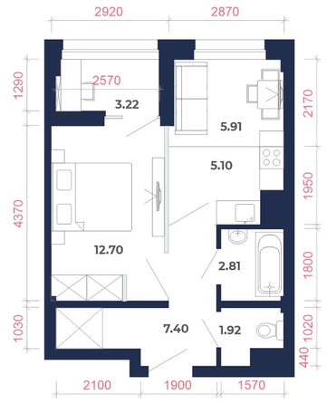 
   Продам 2-комнатную, 39.06 м², Академика Герасимова, 11

. Фото 28.