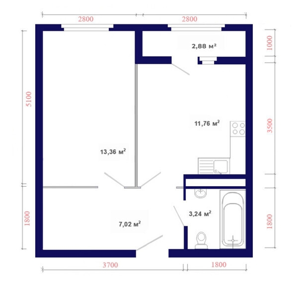 
   Продам 1-комнатную, 38.26 м², Юго-Западный, дом 17

. Фото 3.