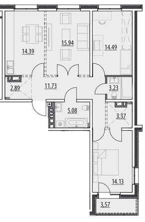 
   Продам 3-комнатную, 88.82 м², Мира ул, 32

. Фото 15.