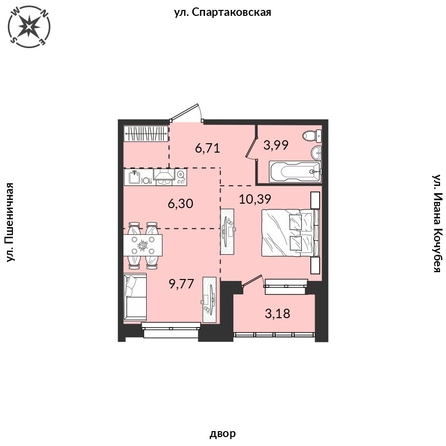 
   Продам 1-комнатную, 40.34 м², Источник, дом 5

. Фото 1.