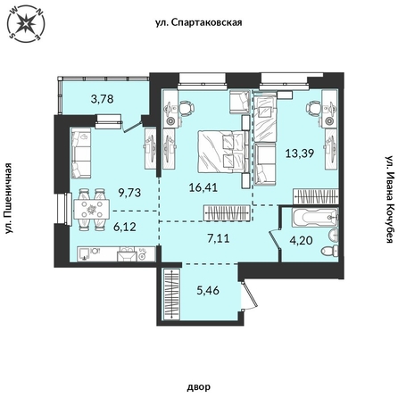 
   Продам 2-комнатную, 66.2 м², Источник, дом 5

. Фото 1.