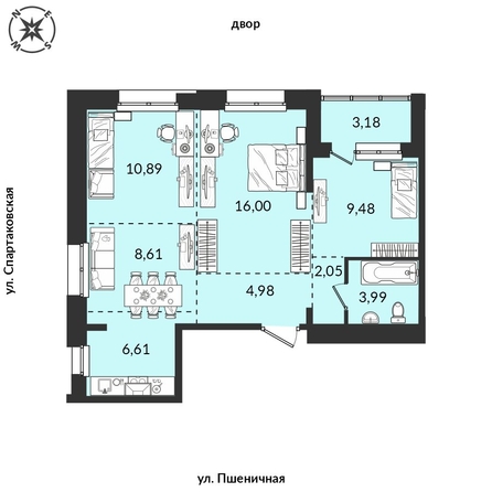 
   Продам 3-комнатную, 65.79 м², Источник, дом 6

. Фото 1.