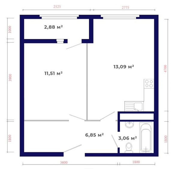 
   Продам 1-комнатную, 37.39 м², Юго-Западный, дом 17

. Фото 22.