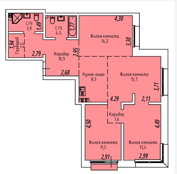 
   Продам 3-комнатную, 87 м², Култукская ул, д 18

. Фото 28.