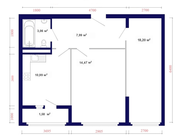 
  Продается 2-комн. квартира, 57.84 м², ЖК Юго-Западный, дом 17
. Фото 3.