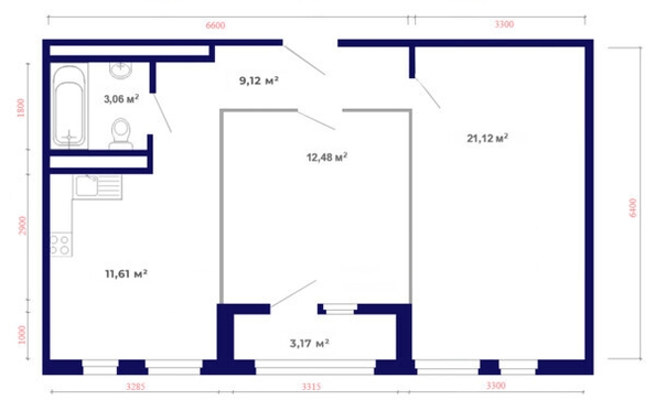 
   Продам 2-комнатную, 60.56 м², Юго-Западный, дом 17

. Фото 5.