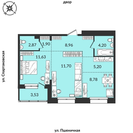 
   Продам 3-комнатную, 61.77 м², Источник, дом 4

. Фото 1.