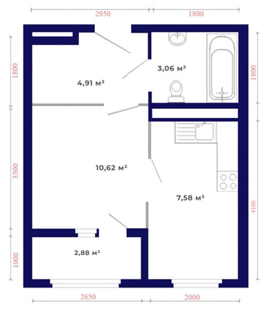 
   Продам 1-комнатную, 29.05 м², Юго-Западный, дом 17

. Фото 5.