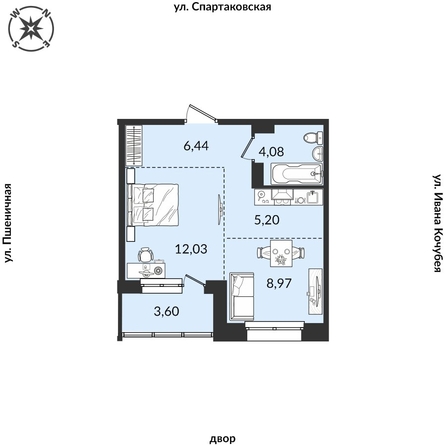 
   Продам 2-комнатную, 40.32 м², Источник, дом 1

. Фото 1.