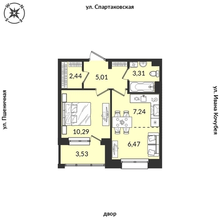 
   Продам 1-комнатную, 38.15 м², Источник, дом 5

. Фото 1.