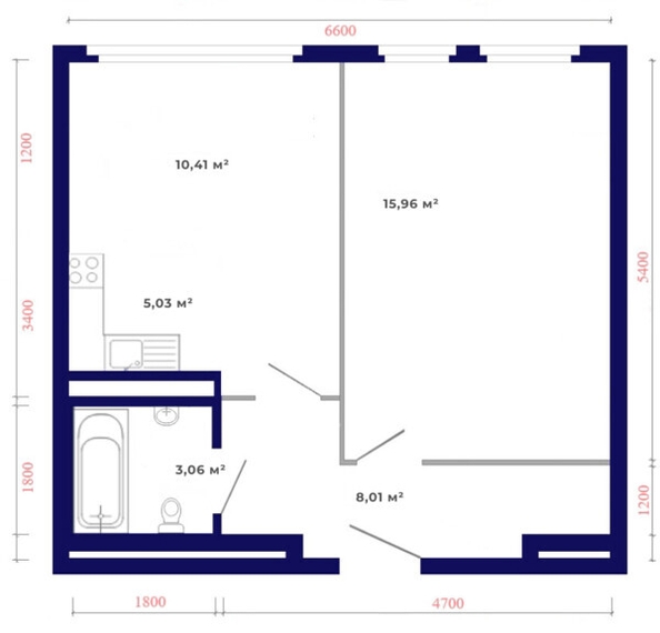 
   Продам 2-комнатную, 42.47 м², Юго-Западный, дом 17

. Фото 14.