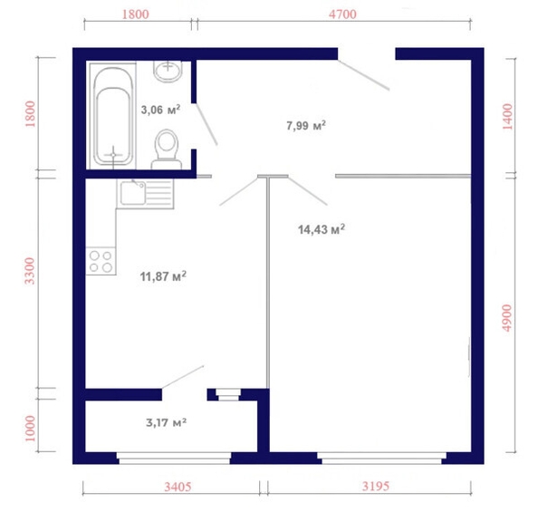 
   Продам 1-комнатную, 40.52 м², Юго-Западный, дом 17

. Фото 9.