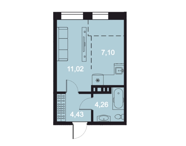 
   Продам 1-комнатную, 29.11 м², RIVERANG (РиверАнг)

. Фото 1.