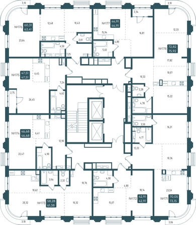 
  Продается 2-комн. квартира, 73.15 м², ЖК Бродский, 1-я очередь
. Фото 1.