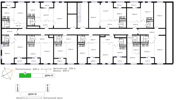 
   Продам студию, 21.86 м², Юго-Западный, дом 17

. Фото 3.