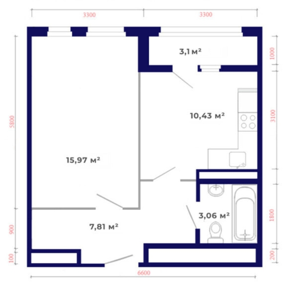 
  Продается 1-комн. квартира, 40.37 м², ЖК Юго-Западный, дом 17
. Фото 2.