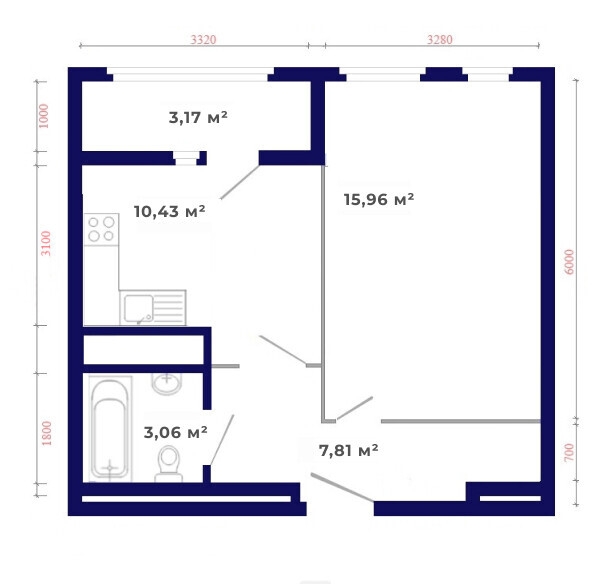 
   Продам 1-комнатную, 40.43 м², Юго-Западный, дом 17

. Фото 9.