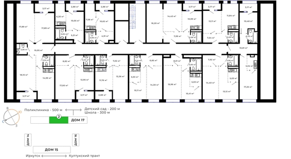 
  Продается 2-комн. квартира, 39.53 м², ЖК Юго-Западный, дом 17
. Фото 15.