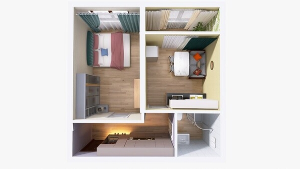 
  Продается 1-комн. квартира, 38 м², ЖК Юго-Западный, дом 17
. Фото 11.