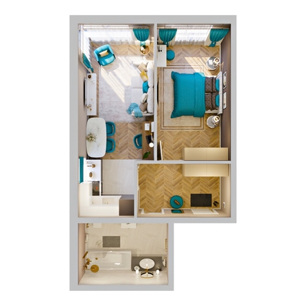 
  Продается 2-комн. квартира, 48.7 м², ЖК RIVERANG (РиверАнг)
. Фото 2.