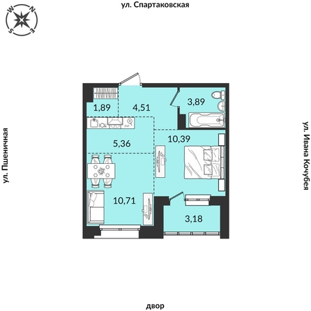 
  Продается 2-комн. квартира, 39.93 м², ЖК Источник, дом 1
. Фото 1.